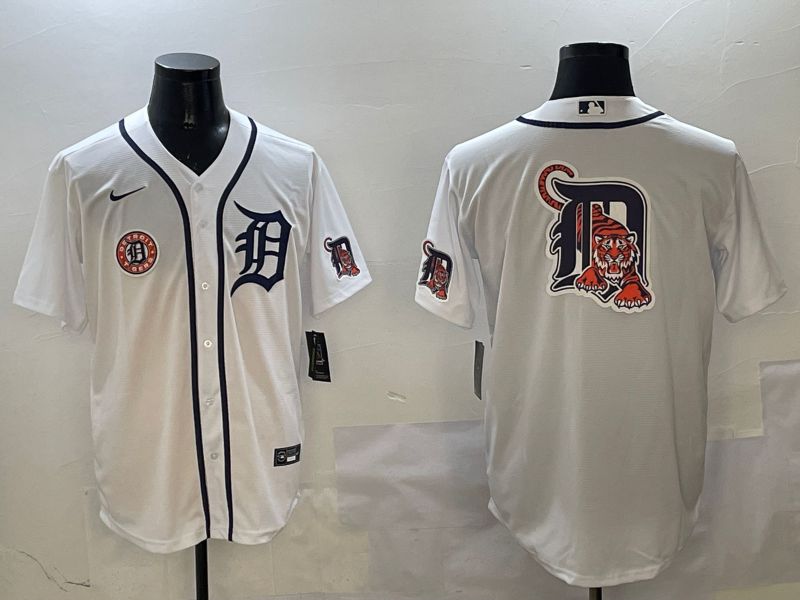 Men Detroit Tigers Blank White Game 2025 Nike MLB Jersey style 4